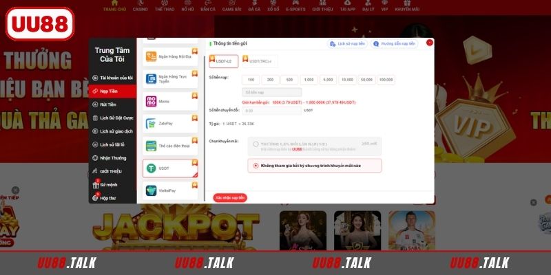 Hướng dẫn cụ thể từng cách nạp tiền UU88 nhanh chóng và dễ hiểu