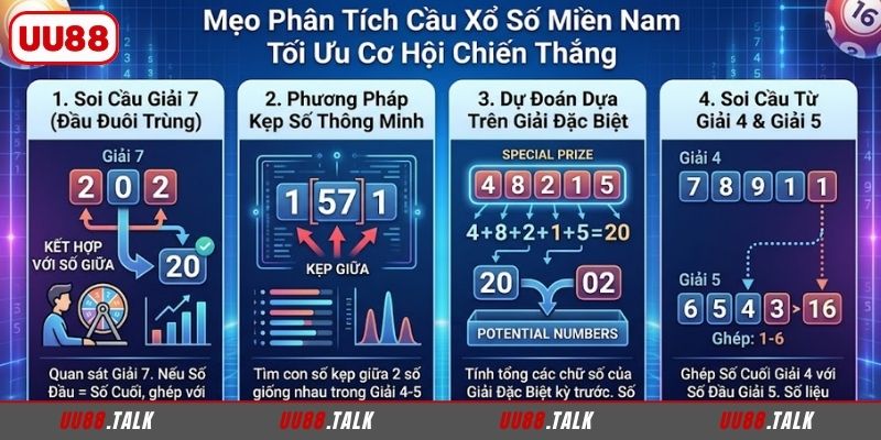 Mẹo phân tích cầu xổ số miền Nam giúp tối ưu cơ hội chiến thắng